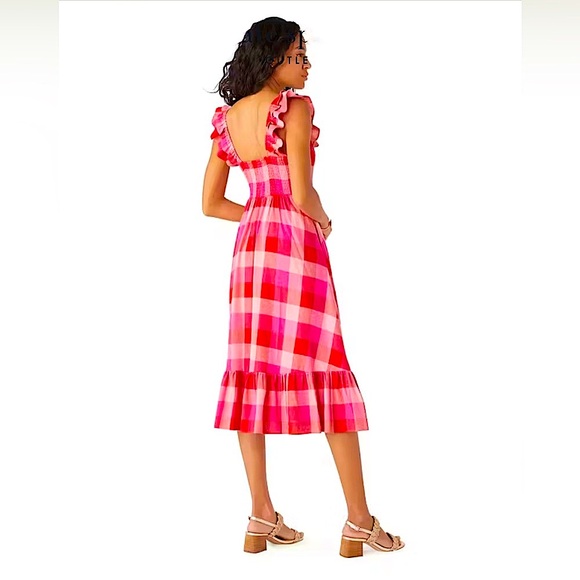 KATE SPADE ♠️ Picnic Woven Ruffle Midi Dress - Picture 4 of 12